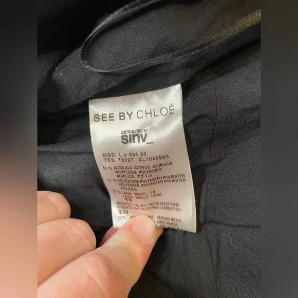 See by Chloe Knot Front Mini Dress in Black Size 6 - Picture 4 of 8